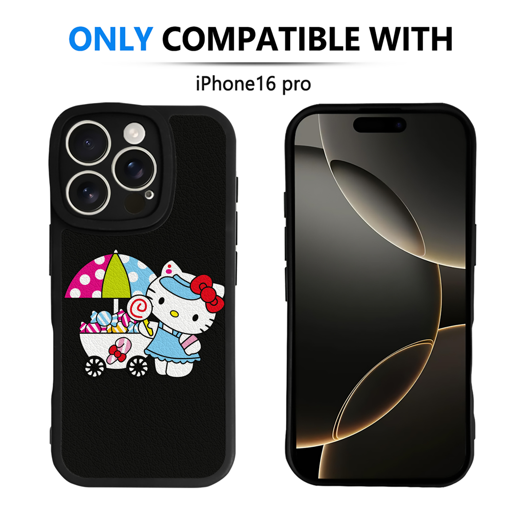 （画像用） Hello Kitty ハローキティ 【iPhone 16シリーズ対応】シリコンスマホケース（レザー調） 材質：シリコン